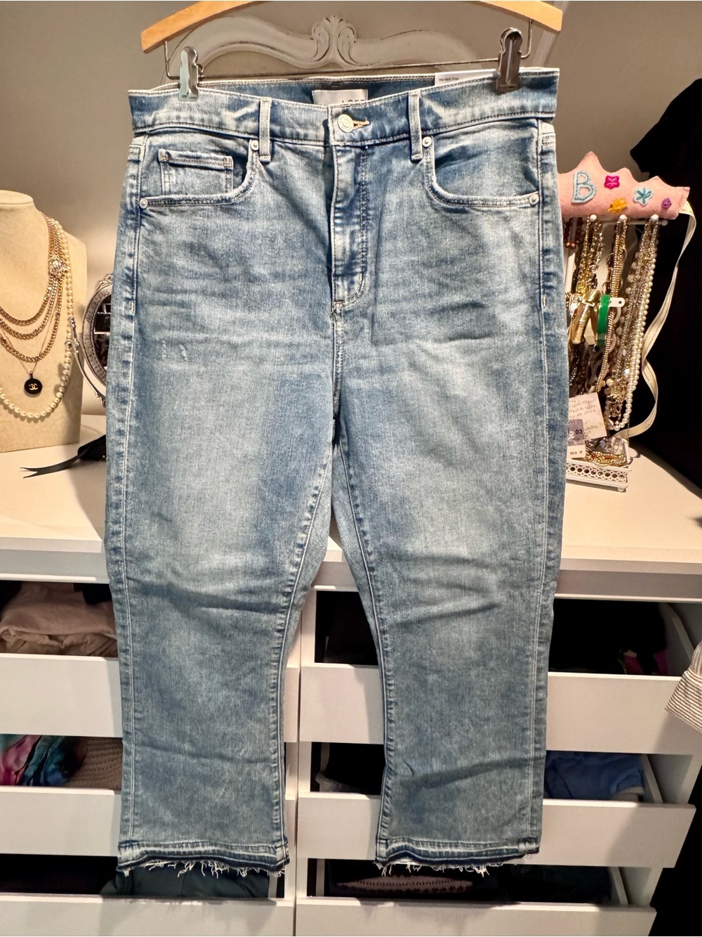 Loft, Wmn Jeans, kick crop, high rise, regular fit & seam, NWT, hem detail